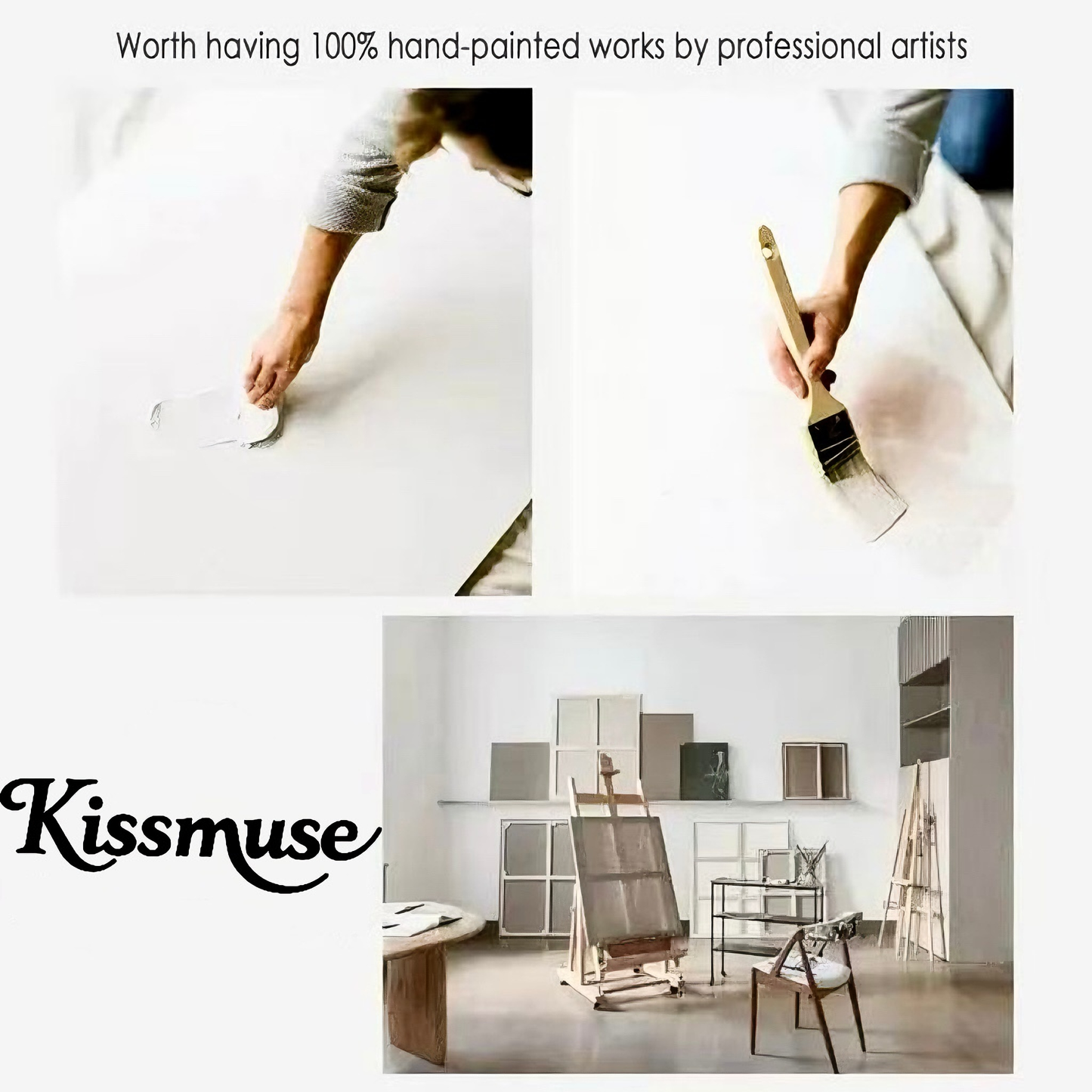 3D Spindrift Texture Painting on Canvas Original Large Size Wall Art for Room Decor #Kiss 24
