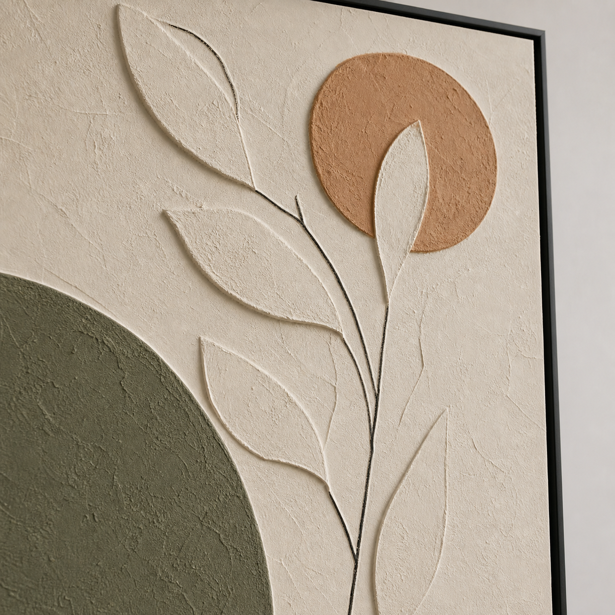Abstract Botanical Relief Textured Painting #Kiss 66