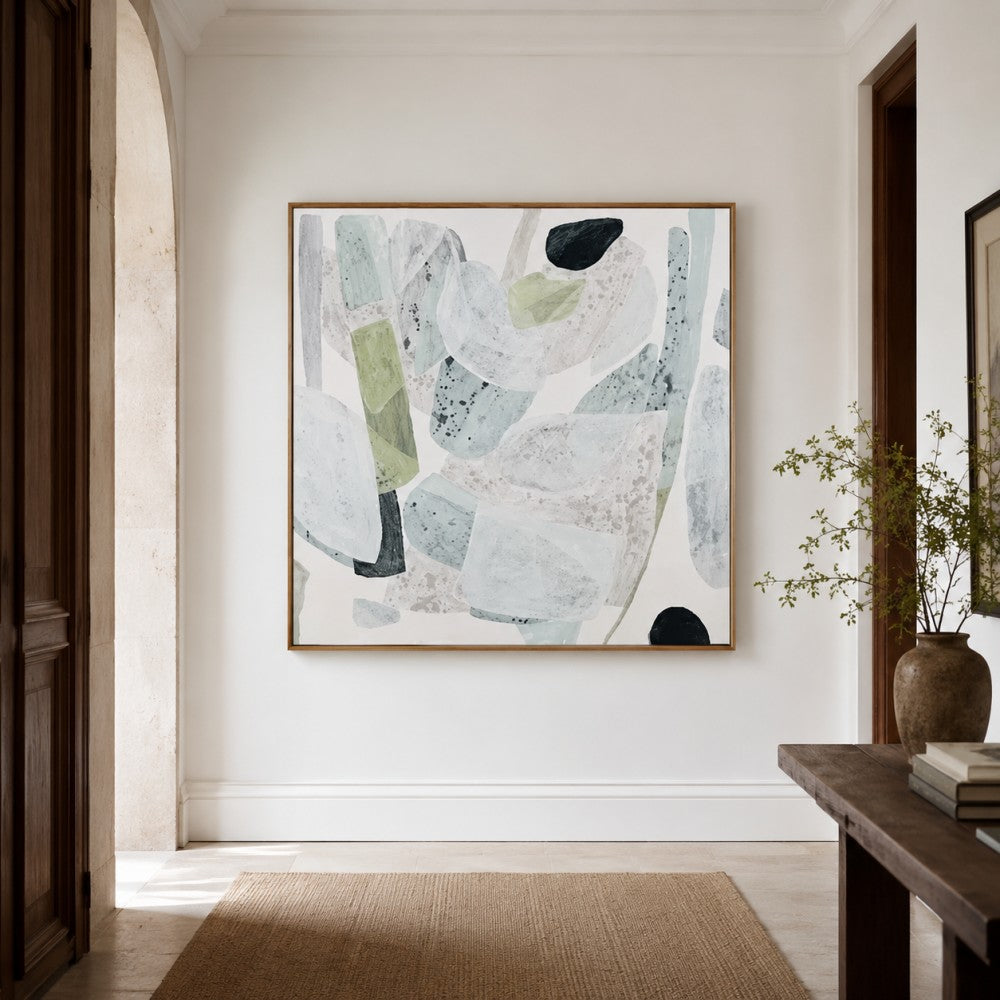 Soft Neutral Abstract Canvas Painting #Kiss 190