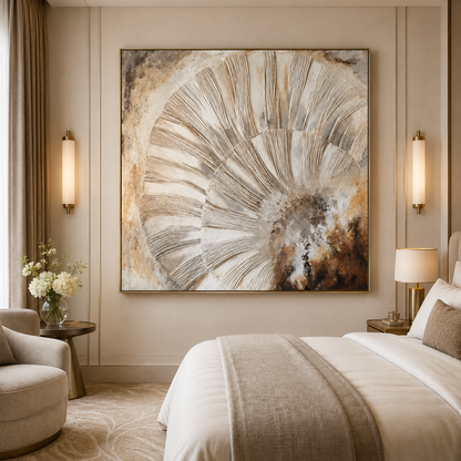 Neutral Textured Abstract Canvas Painting #Kiss 182
