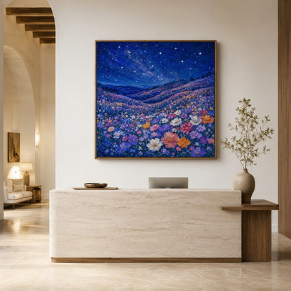 Starry Flower Field Canvas Painting #Kiss 191