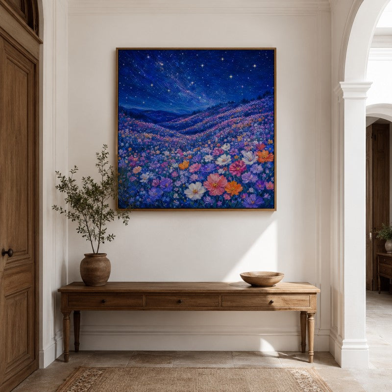 Starry Flower Field Canvas Painting #Kiss 191