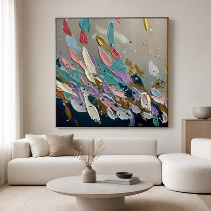 Colorful Textured Abstract Canvas Painting #Kiss 184