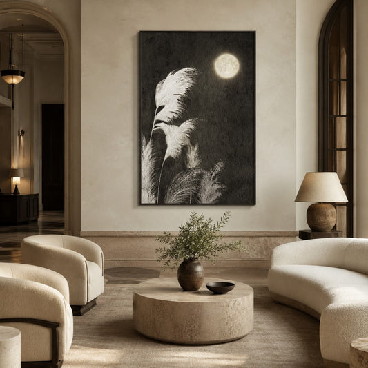 Moonlit Pampas Canvas Painting #Kiss 189