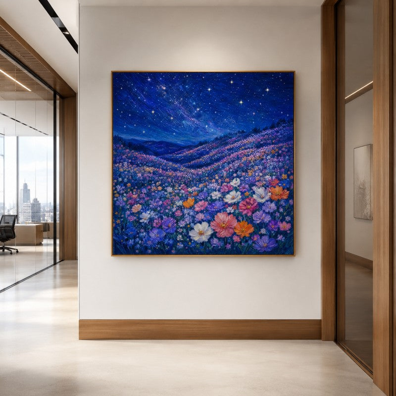 Starry Flower Field Canvas Painting #Kiss 191
