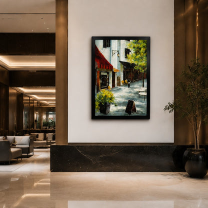 European Street Cafe Canvas Painting #Kiss 195