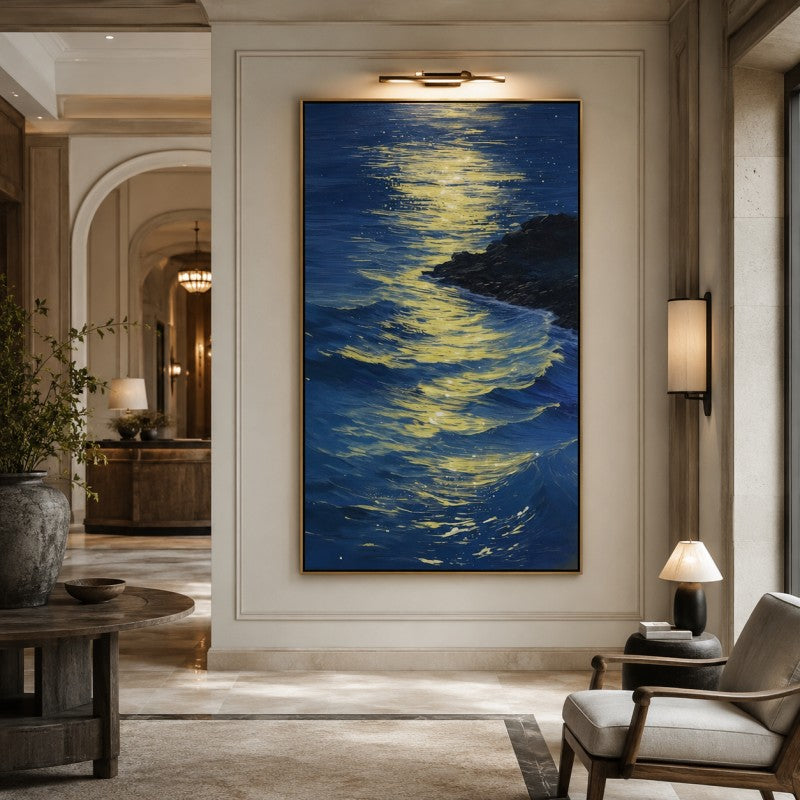 Moonlit Ocean Canvas Painting #Kiss 199