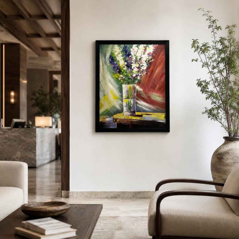 Colorful Floral Vase Canvas Painting #Kiss 194