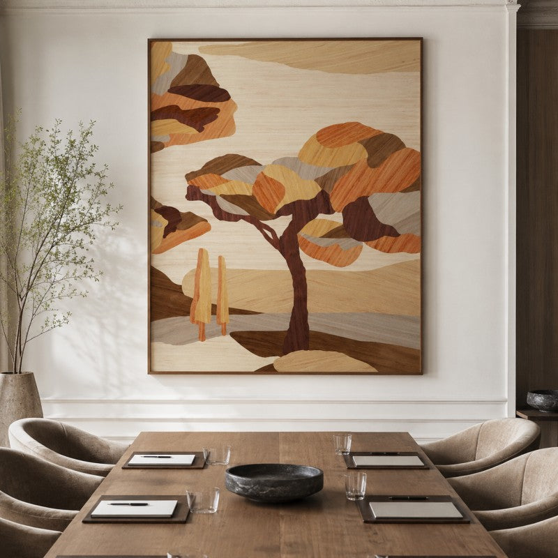 Wooden Tree Landscape Canvas Painting #Kiss 196