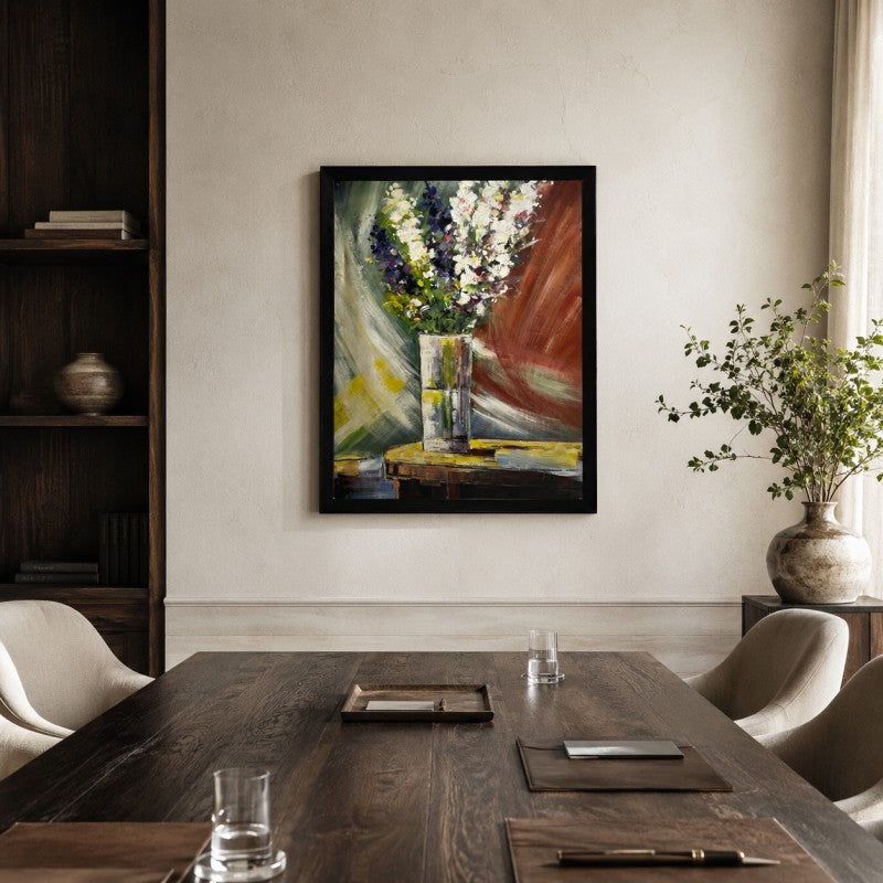 Colorful Floral Vase Canvas Painting #Kiss 194