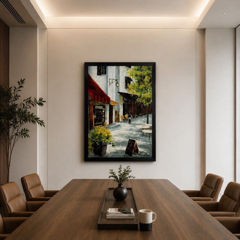 European Street Cafe Canvas Painting #Kiss 195