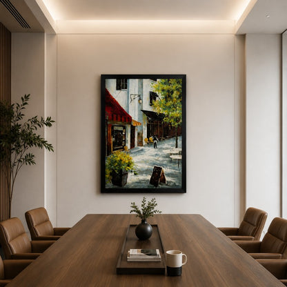 European Street Cafe Canvas Painting #Kiss 195