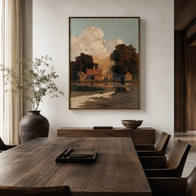 Warm Countryside Landscape Canvas Painting #Kiss 197