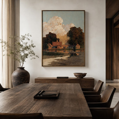 Warm Countryside Landscape Canvas Painting #Kiss 197