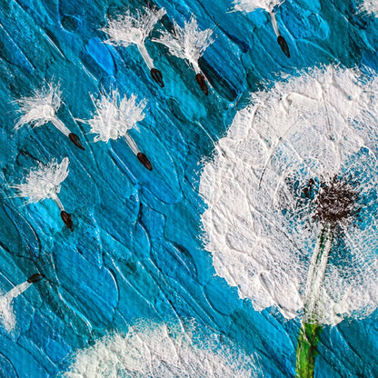 Blue Dandelion Canvas Painting #Kiss 188