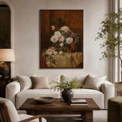 Vintage Rose Still Life Canvas Painting #Kiss 202