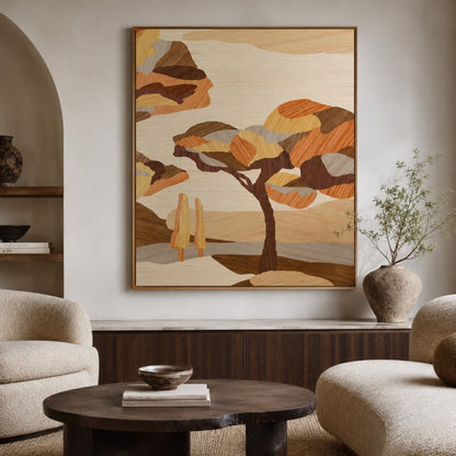 Wooden Tree Landscape Canvas Painting #Kiss 196