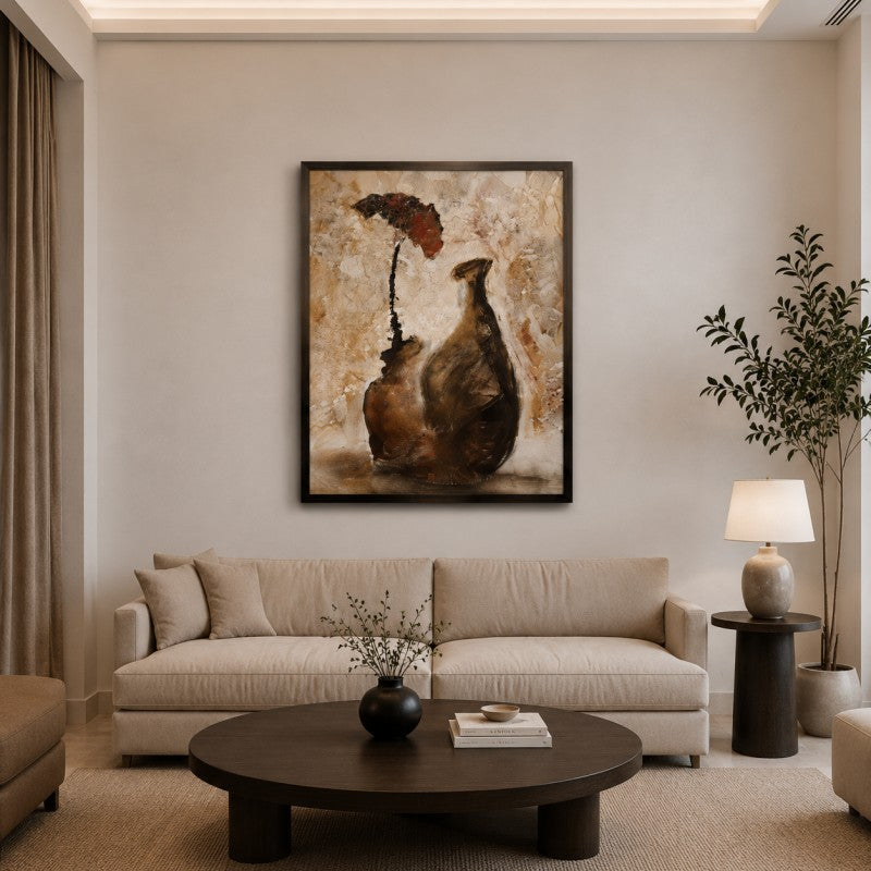 Abstract Rustic Vase Canvas Painting #Kiss 198