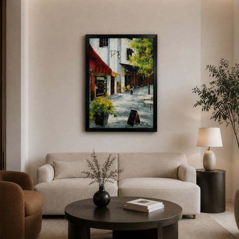 European Street Cafe Canvas Painting #Kiss 195