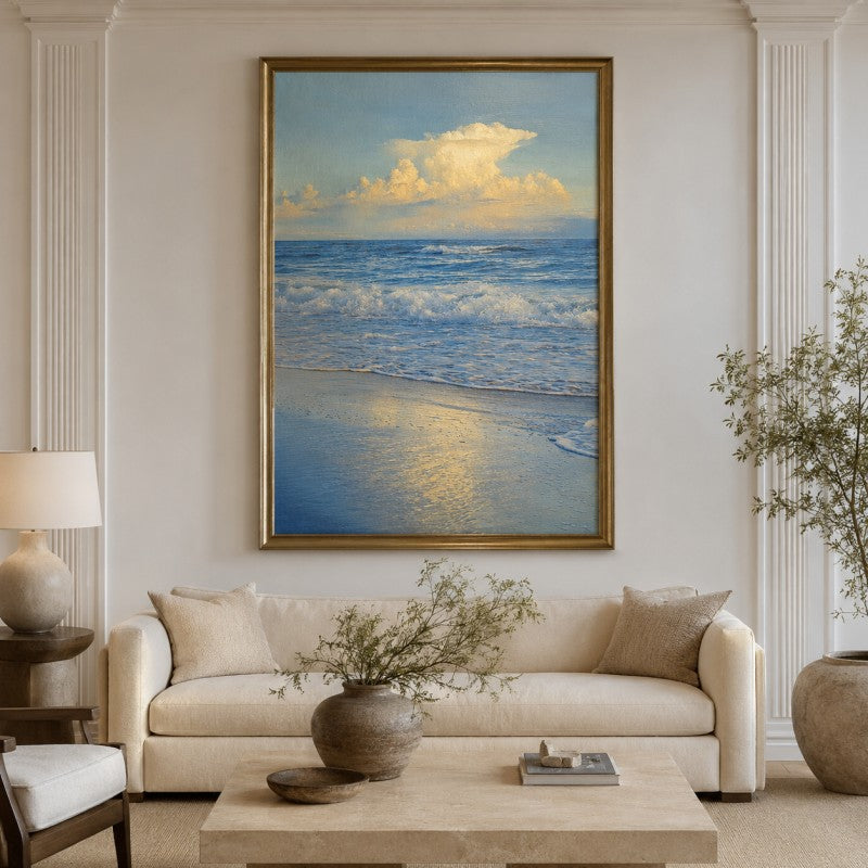 Soft Cloud Ocean Canvas Painting #Kiss 206