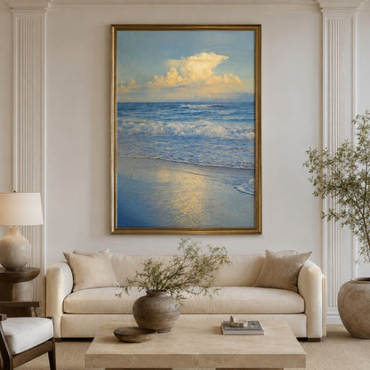 Soft Cloud Ocean Canvas Painting #Kiss 206