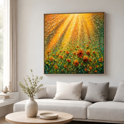Sunlit Wildflower Canvas Painting #Kiss 185