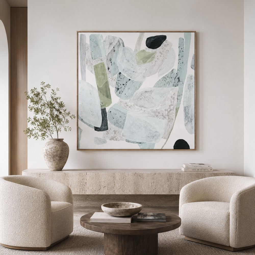 Soft Neutral Abstract Canvas Painting #Kiss 190
