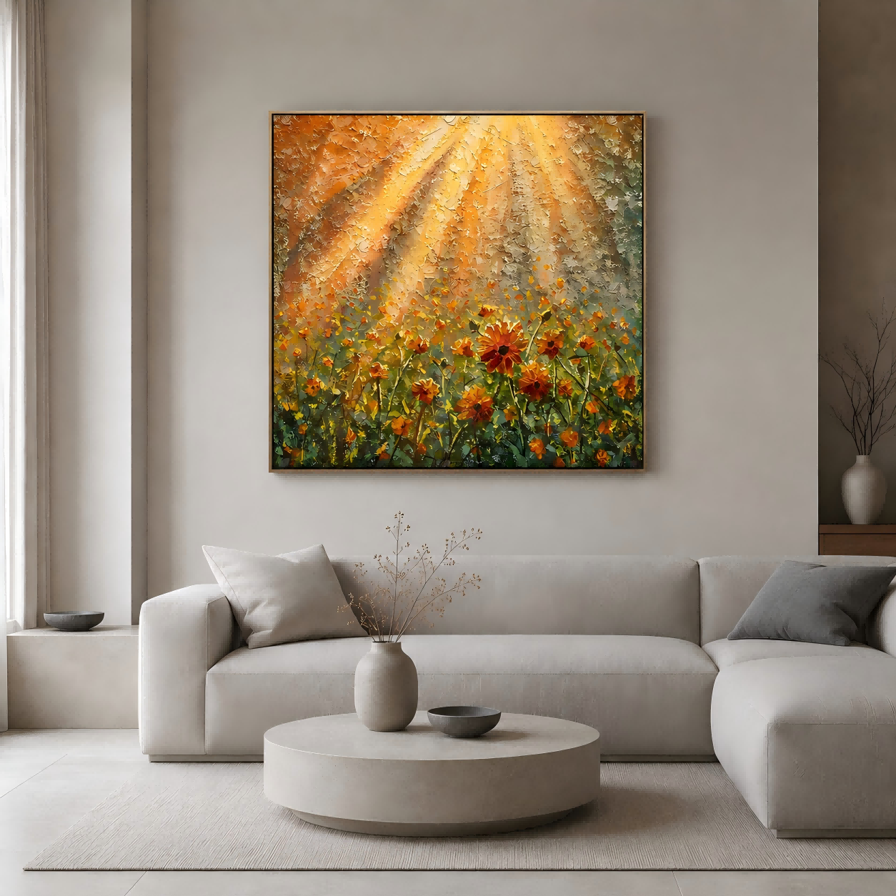 Sunlit Wildflower Canvas Painting #Kiss 185