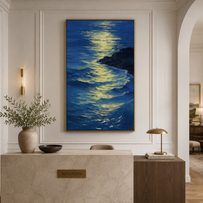 Moonlit Ocean Canvas Painting #Kiss 199