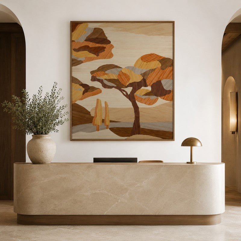 Wooden Tree Landscape Canvas Painting #Kiss 196