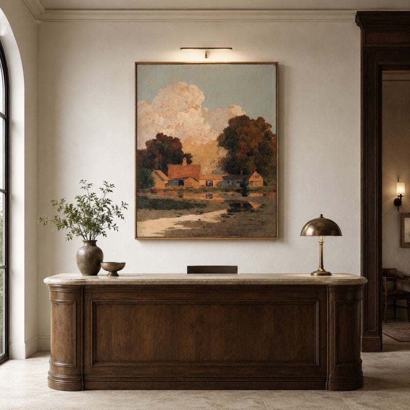 Warm Countryside Landscape Canvas Painting #Kiss 197