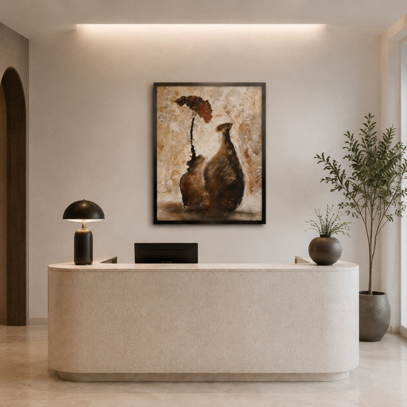 Abstract Rustic Vase Canvas Painting #Kiss 198
