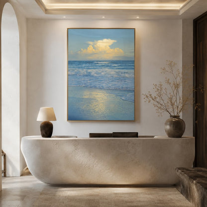 Soft Cloud Ocean Canvas Painting #Kiss 206