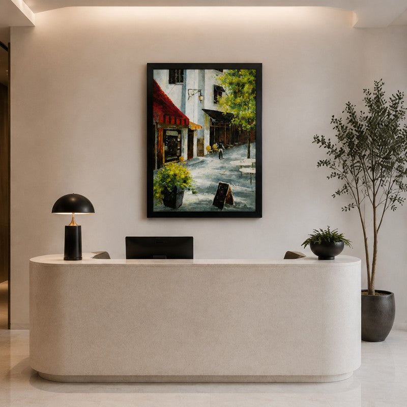 European Street Cafe Canvas Painting #Kiss 195