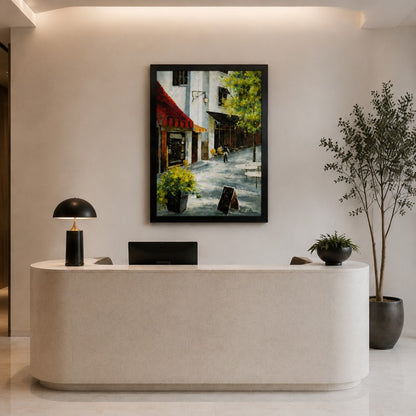 European Street Cafe Canvas Painting #Kiss 195
