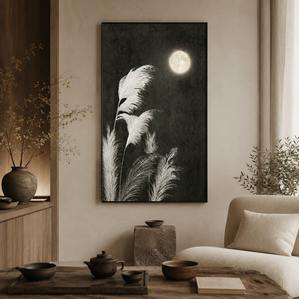 Moonlit Pampas Canvas Painting #Kiss 189