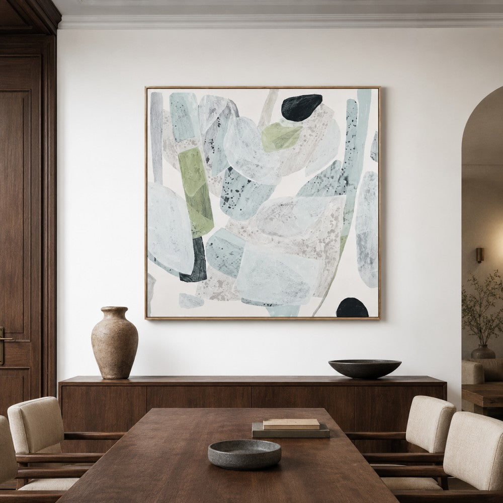 Soft Neutral Abstract Canvas Painting #Kiss 190