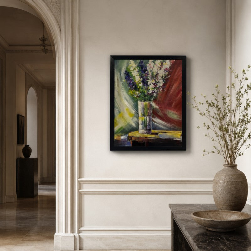 Colorful Floral Vase Canvas Painting #Kiss 194
