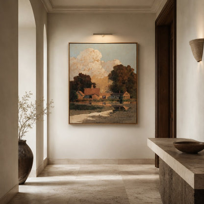 Warm Countryside Landscape Canvas Painting #Kiss 197