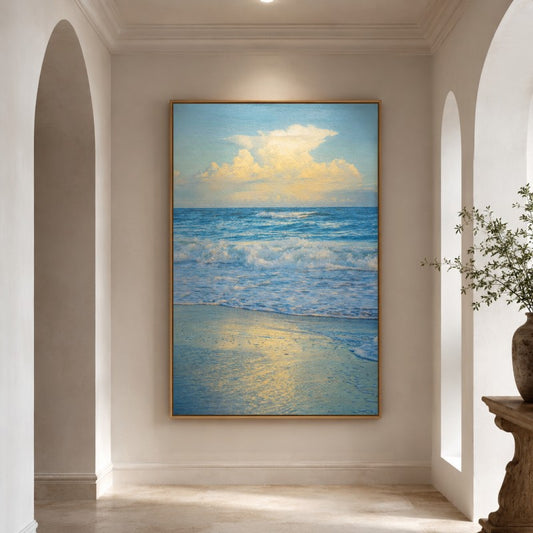 Soft Cloud Ocean Canvas Painting #Kiss 206