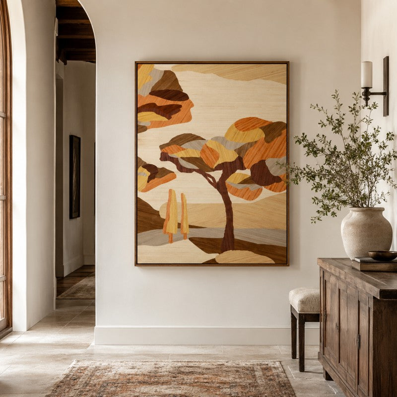 Wooden Tree Landscape Canvas Painting #Kiss 196