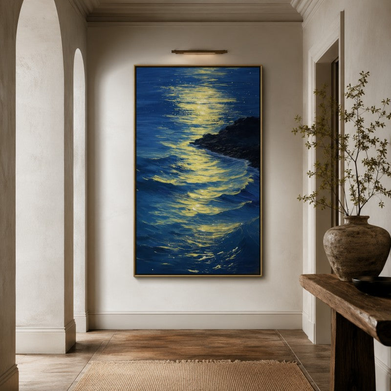 Moonlit Ocean Canvas Painting #Kiss 199