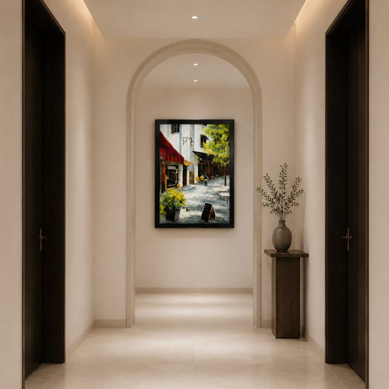 European Street Cafe Canvas Painting #Kiss 195
