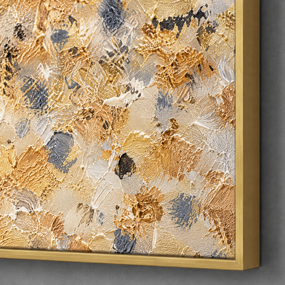 Golden Texture Abstract Canvas Painting #Kiss 183