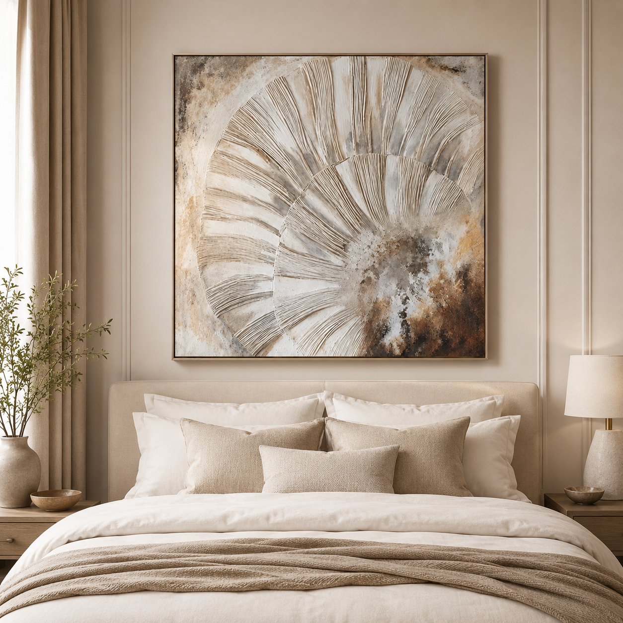 Neutral Textured Abstract Canvas Painting #Kiss 182