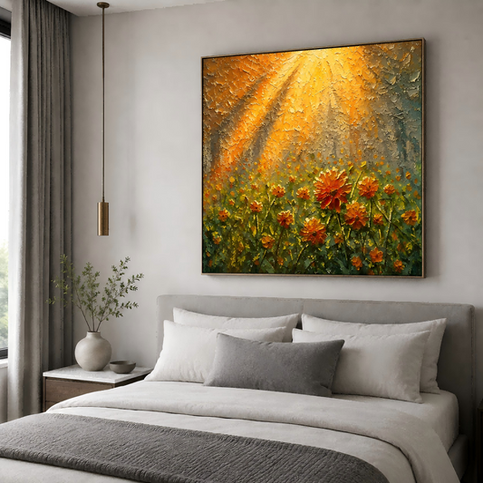Sunlit Wildflower Canvas Painting #Kiss 185