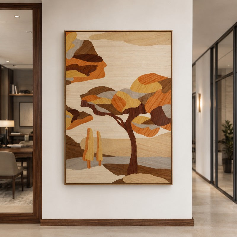 Wooden Tree Landscape Canvas Painting #Kiss 196