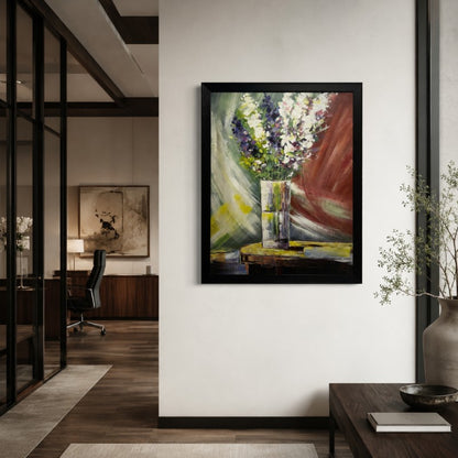 Colorful Floral Vase Canvas Painting #Kiss 194