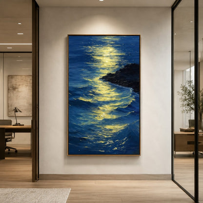 Moonlit Ocean Canvas Painting #Kiss 199