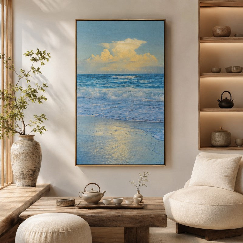 Soft Cloud Ocean Canvas Painting #Kiss 206